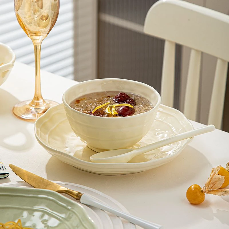 碗碟套装家用2024新款高级感奶油风碗筷盘子碗具组合碗盘餐具套装