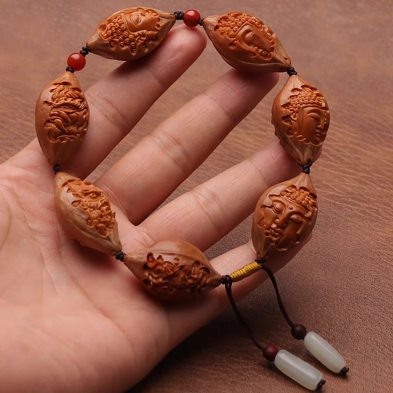 2.1大四花老油核原皮橄榄核一念之间手工橄榄核手串