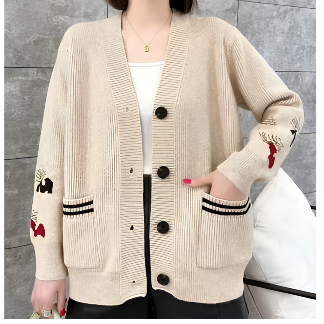 袖花宽松时尚大版开衫（剪标款）