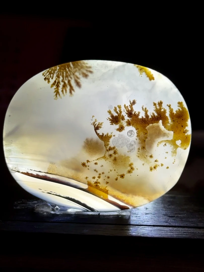 天然马达加斯加海洋玉髓甜美吊坠水滴草花山水意境象形灵摆件玉髓