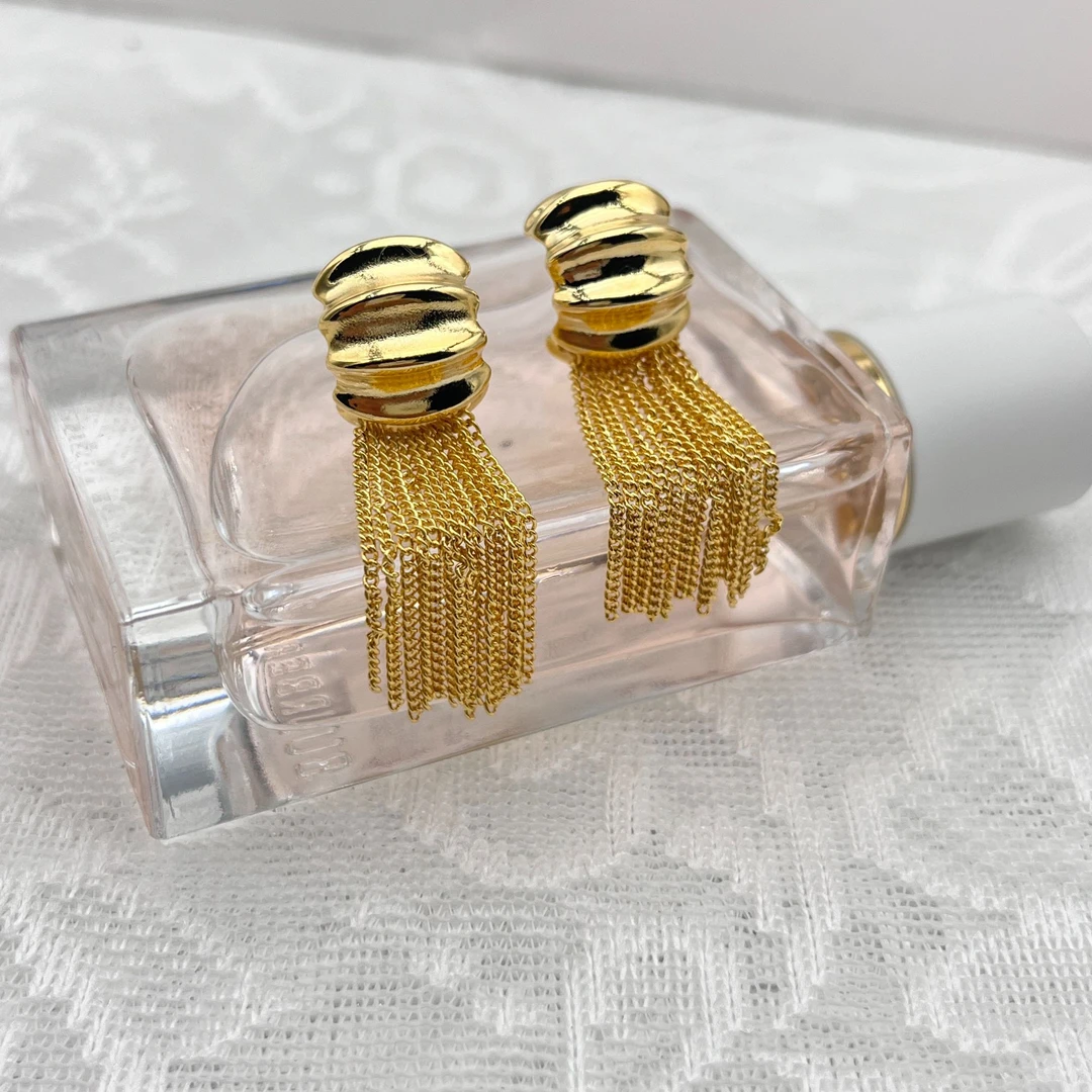 铜合金耳饰 妃图家流苏简约冷淡风设计感长款气质耳饰202426