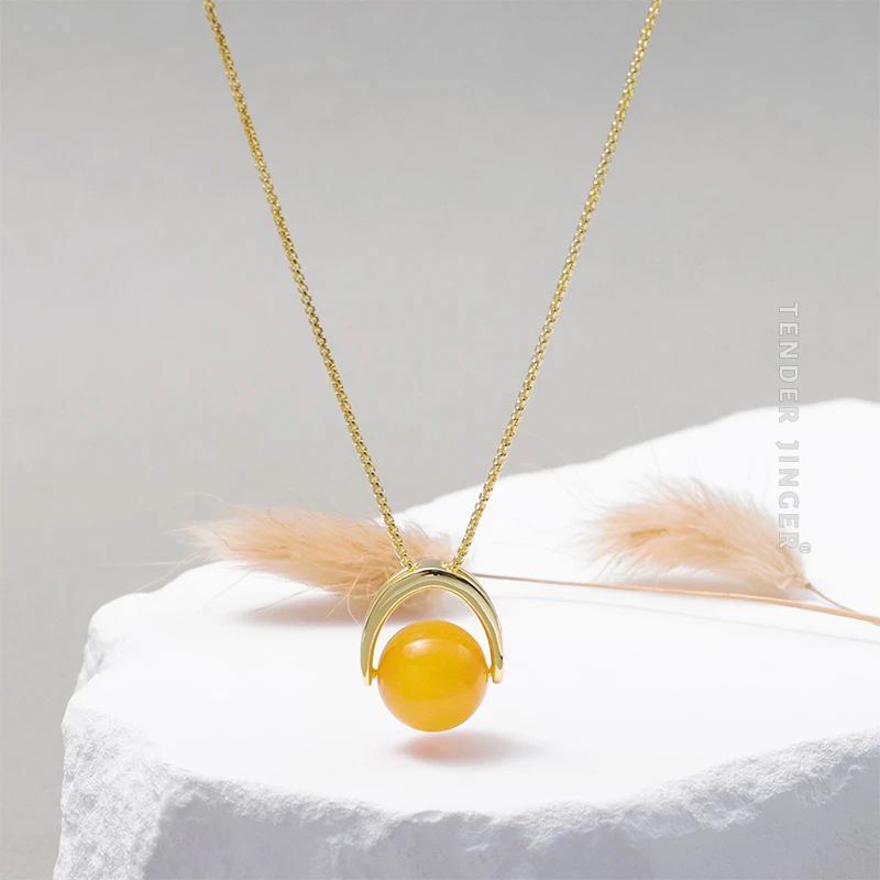 Tender JingerS925银天然蜜蜡项链2024爆款礼物(多样性发一件)