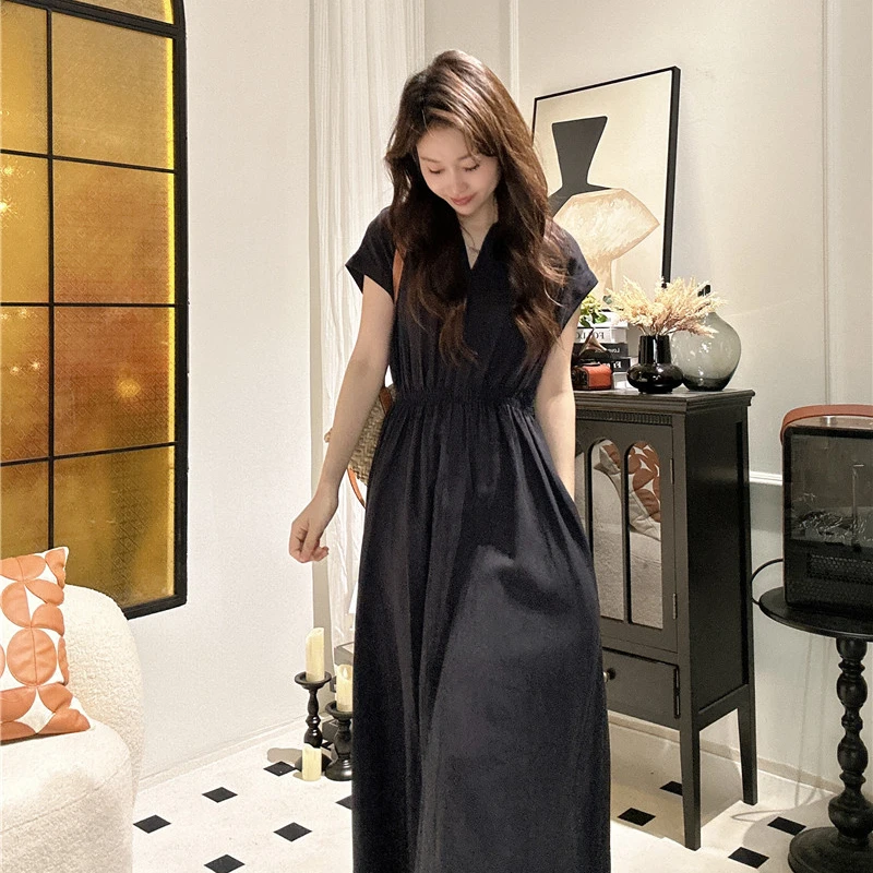 同裳高端定制宽松连衣裙显瘦气质时尚夏季中长款收腰法式6.16