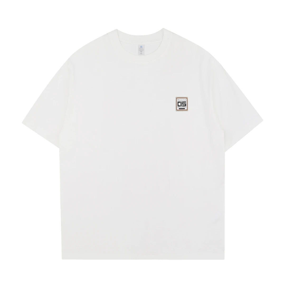 帕菲迪男士休闲简约白色印花短袖T恤9051A