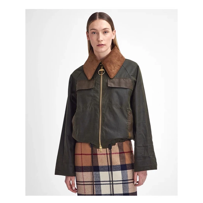 BARBOUR BEAULY WAX 撞色灯芯绒领油蜡夹克