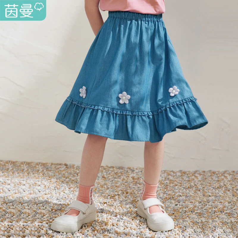 小茵曼女童裙子洋气时尚宝宝潮款秋季中大童半身裙T3822065