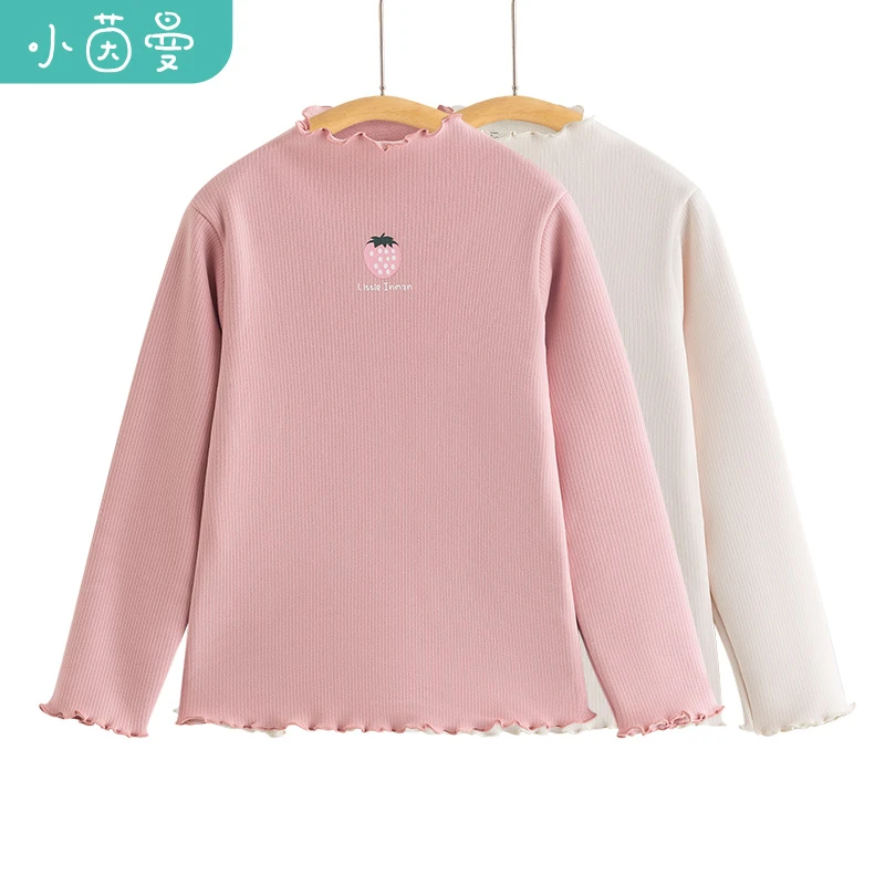 小茵曼女童花边打底衫2025秋冬新款洋气宝宝儿童长袖JRX244002