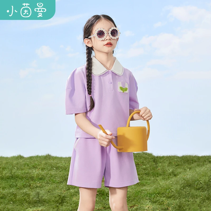 小茵曼套装时尚洋气秋季休闲儿童宽松翻领两件套秋日穿搭F3842196