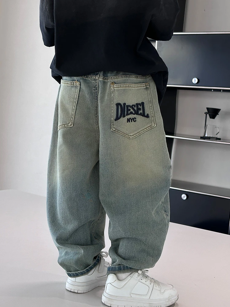 童装男童牛仔裤春秋款中大童2024新款丁达尔穿搭宽松舒适休闲潮