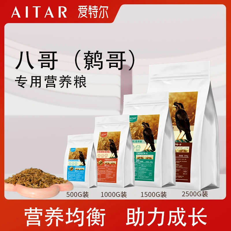 AITAR爱特尔全价八哥（鹩哥）专用营养鸟粮饲料声鸣靓羽