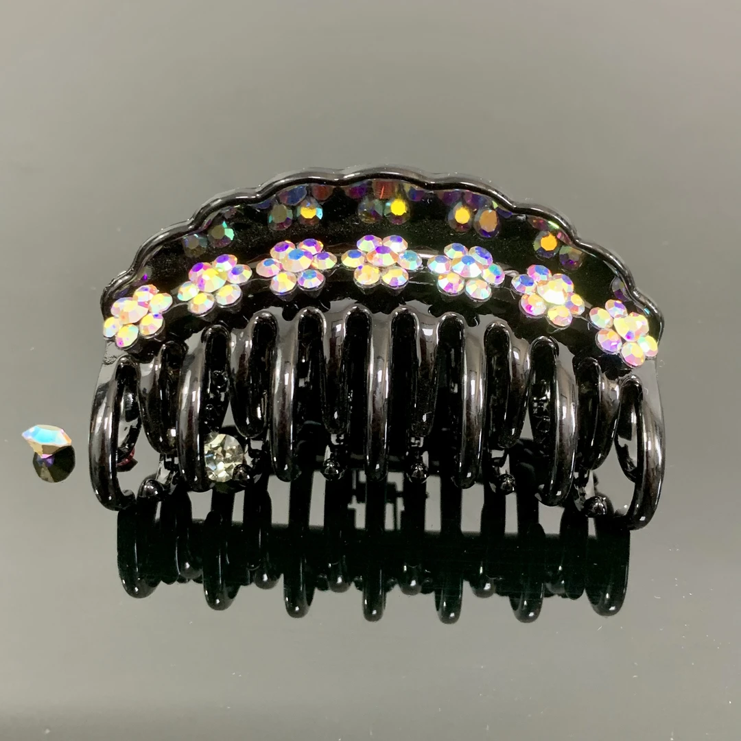 【梅花抓夹9厘米】密齿夹子满钻高货女士发夹百搭韩版发饰盘发夹