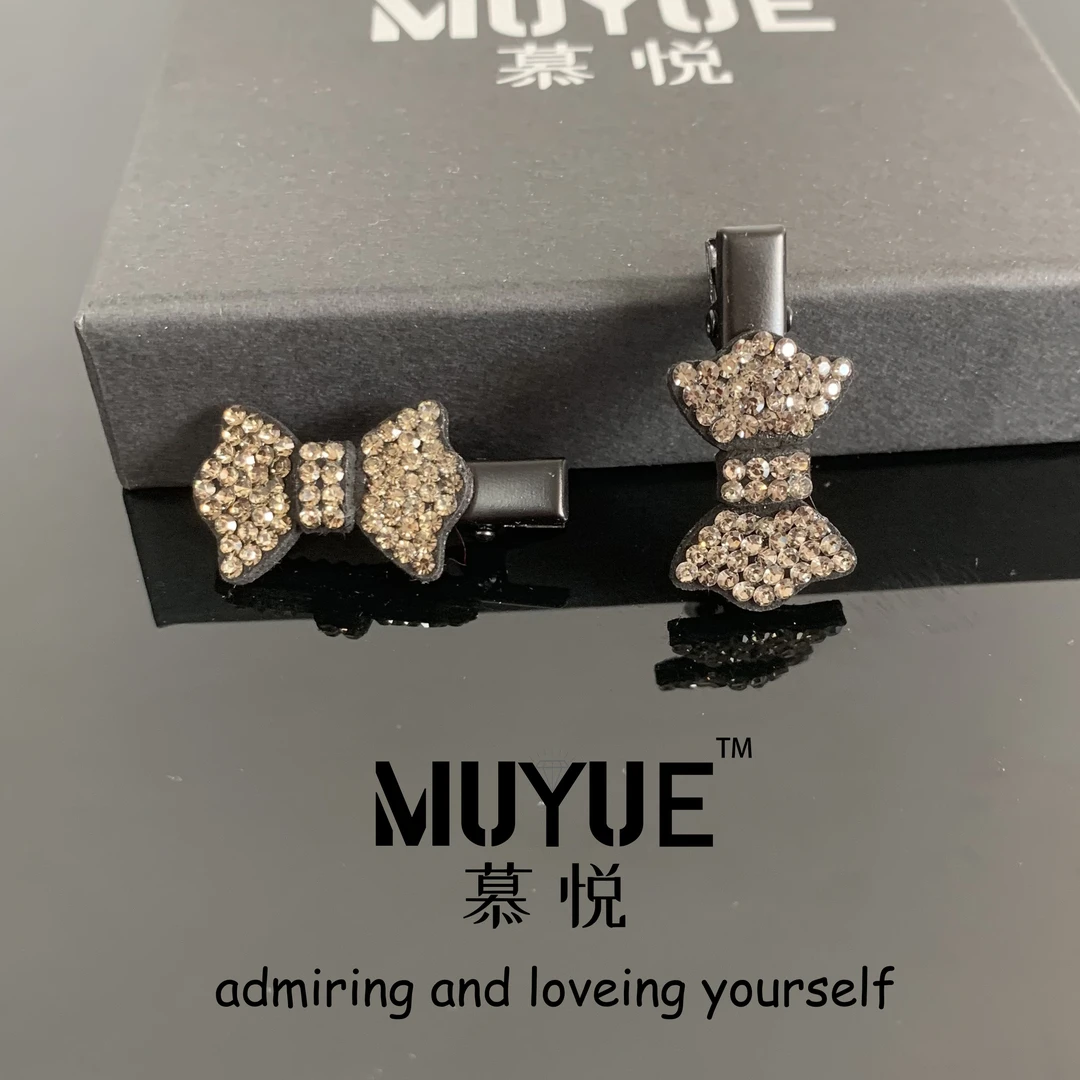 慕悦-【小飘带对夹2支】专柜正品小号气质鸭嘴夹3cm侧边夹1061