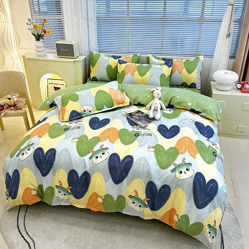 棉100单人被套150x200x230加厚全棉宿舍印花被罩双人180x220isn风