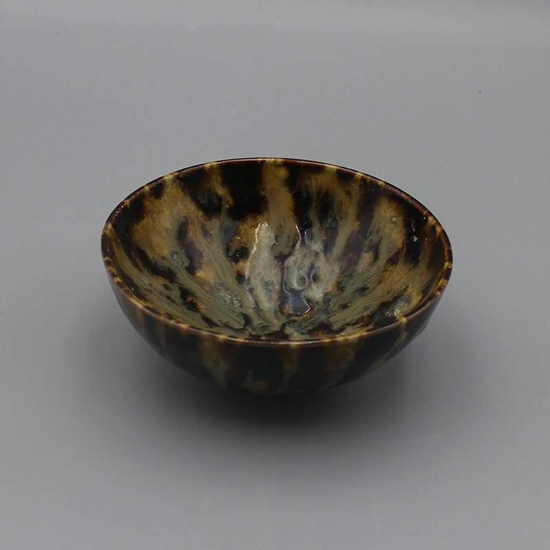 4329古陶瓷-明代吉州窑玳瑁釉茶圆