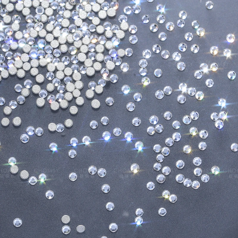 美甲钻饰品华子2000平底圆SS3(1.3mm)《001白色》50颗填缝钻