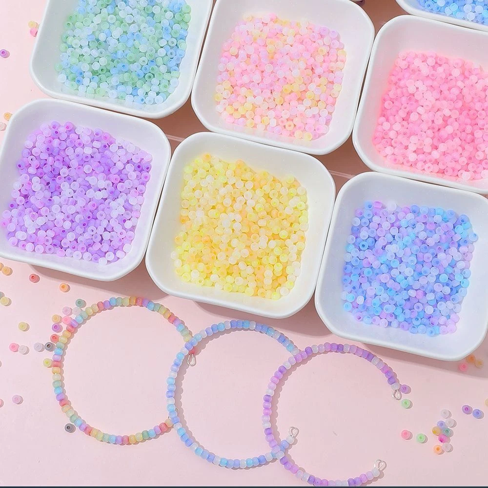 超优4mm猫眼仿玉冰透米珠diy手工串珠手链项链饰品配件混色散珠子