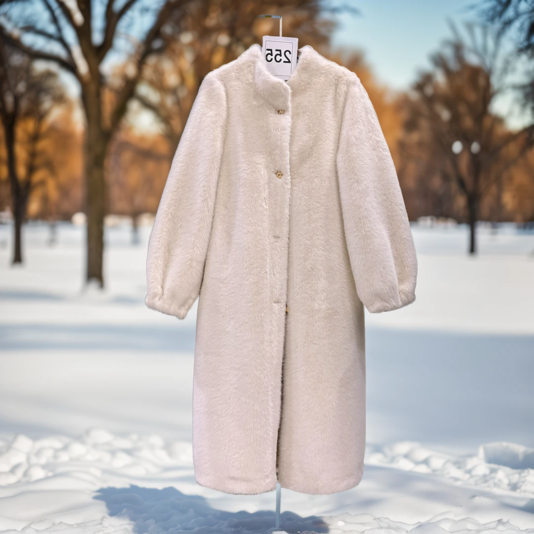 人造皮草 400-499号皮草外套时尚毛绒加厚冬季百搭保暖气质白色