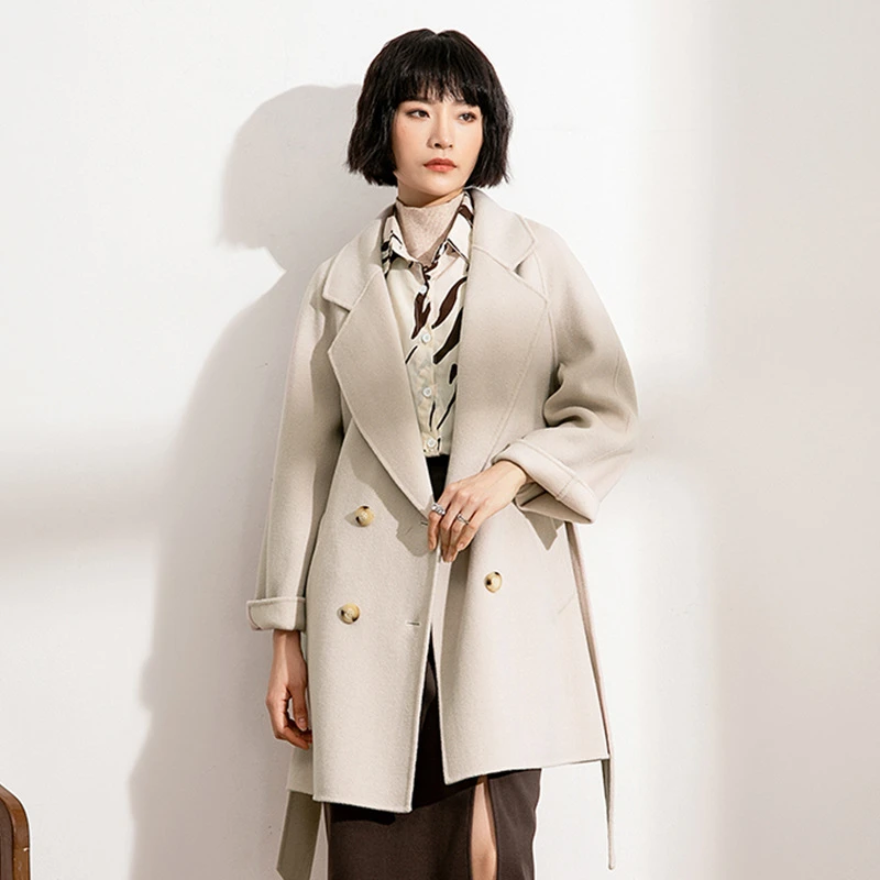 ASMIEEII全毛纯手工双面呢大衣23109