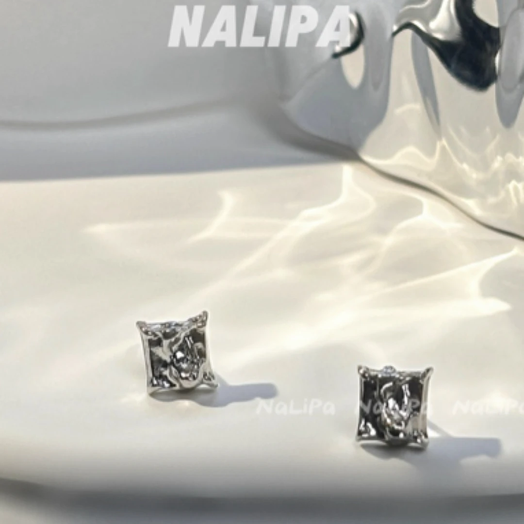 铜合金耳饰 冷淡风韩系不规则几何纹理感耳钉百搭耳饰耳环迷你