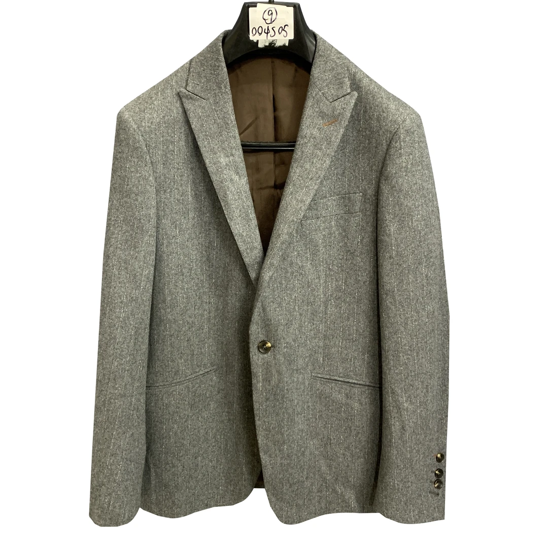 鸟【必入款】驼色戗驳领花角扣羊毛男士商务双开叉活袖扣西服小整09