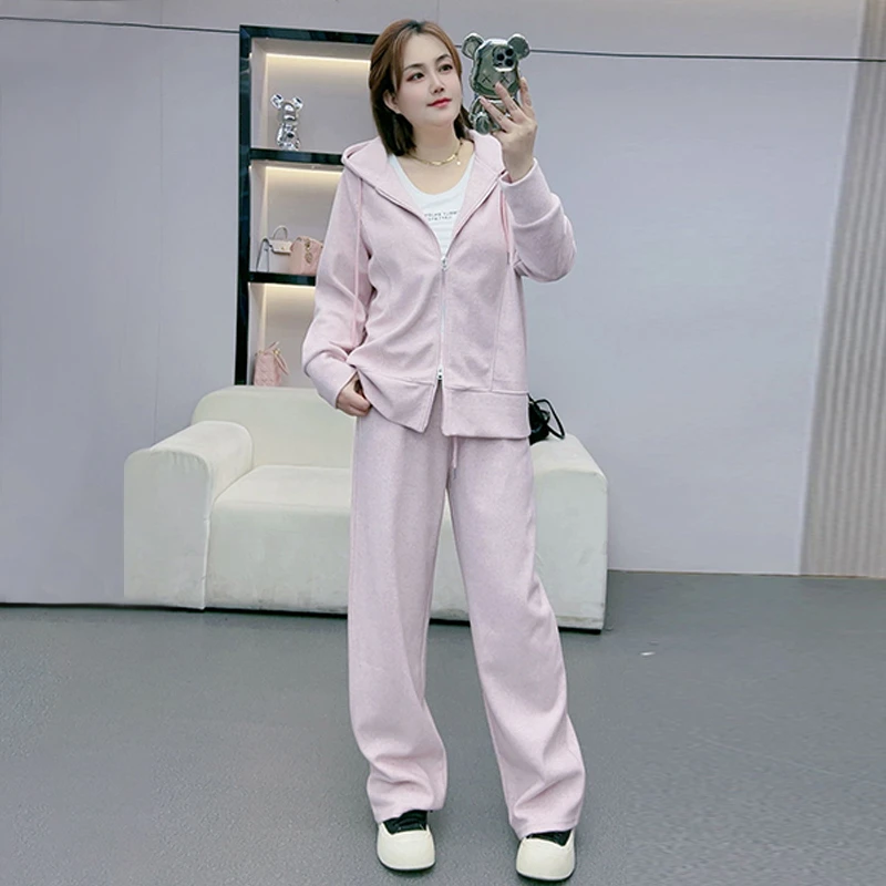 2025春秋新款大码女装胖mm显瘦休闲运动套装女大码春秋显瘦套装