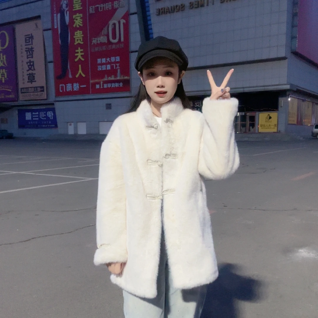 【阿颖推荐】冬新款时尚潮流国潮风毛毛女外套轻奢显瘦保暖网红女装