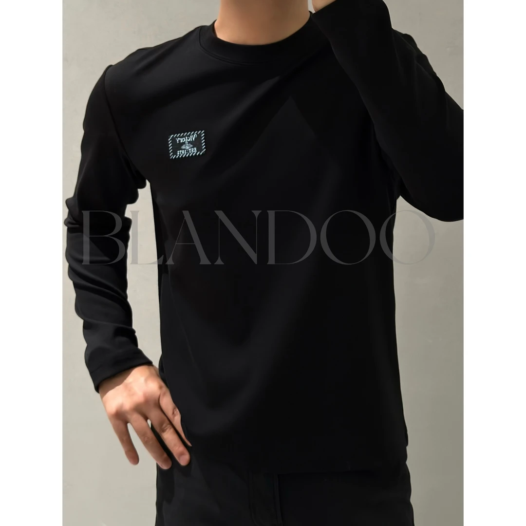 BLANDOO “莫代尔长T” 男士百搭立体字母印花长袖T恤2BD4B5067