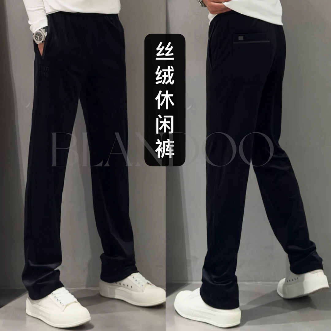 BLANDOO “丝绒休闲裤” 男士百搭舒适垂感直筒休闲裤66020