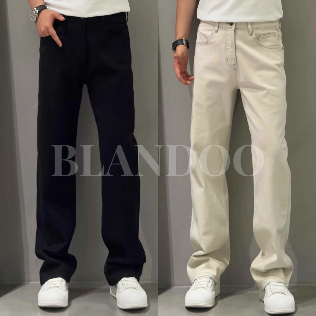 BLANDOO “舒适主义” 美式高街微阔直筒牛仔裤8928