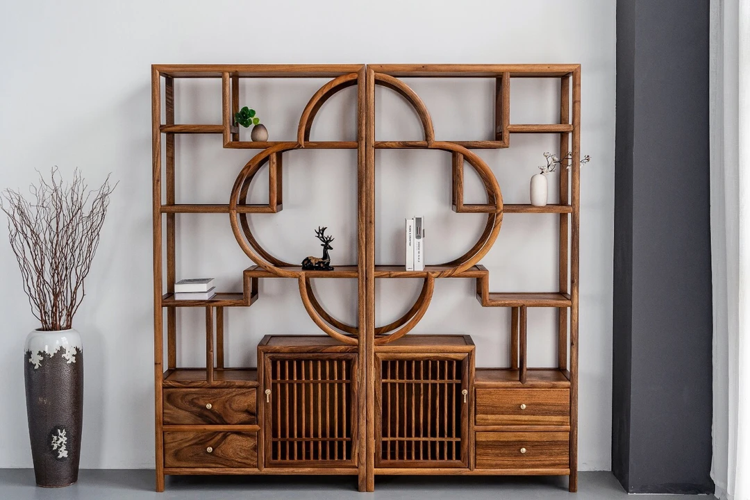 南美胡桃木梅花博古架不包邮