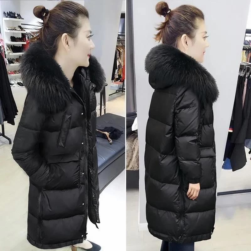 波司澄欧货羽绒服女冬季新款修身显瘦小个子中长款加厚保暖连帽外