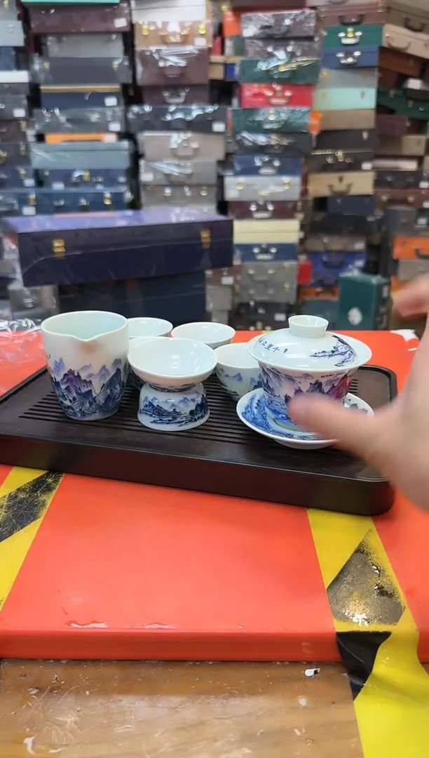 【闪购商品】瓷其他ww千里江山带茶盘  不带礼盒