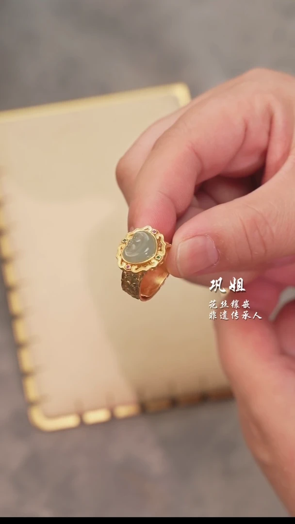 【闪购商品】翡翠戒指银S925镶嵌巩姐原创戒指