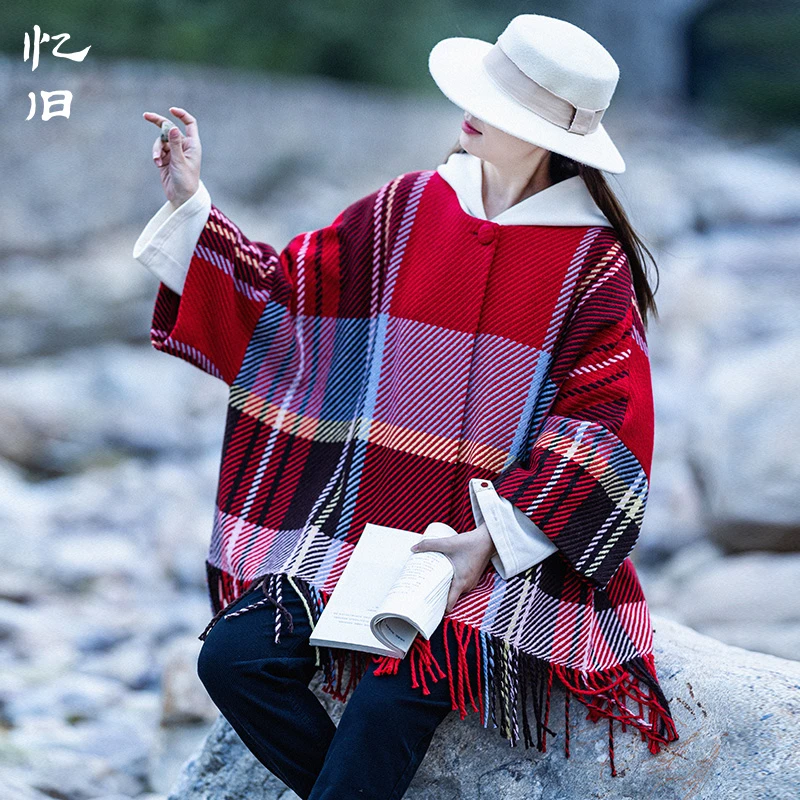 现货【诗中北秋】文艺毛呢外套女短款上衣2023新款气质羊毛呢大衣