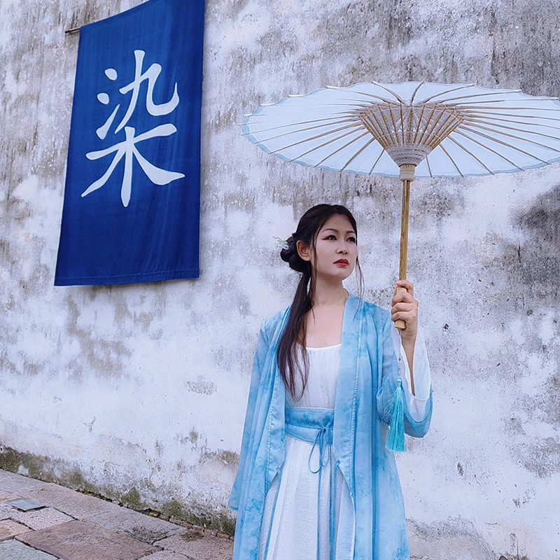 忆旧【向云端-董艺联名款】复古国风开衫古风连衣裙女 印花改良汉服