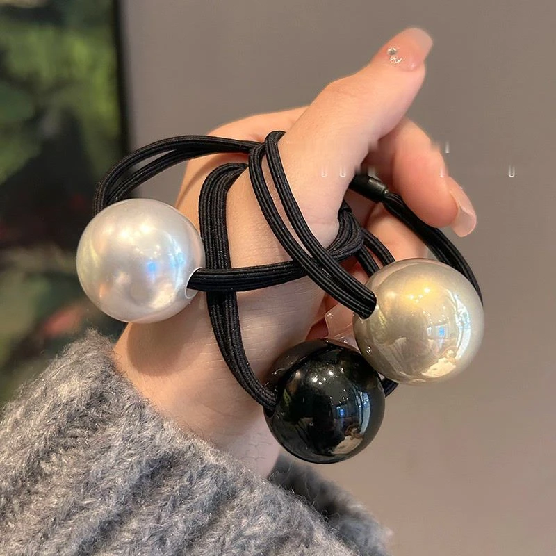 简约珍珠头绳高弹力耐用头饰皮筋女扎头发圈新款马尾发绳皮套