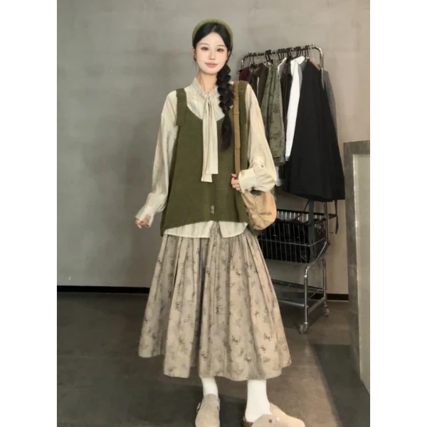 裙子【蝴蝶印花】秋季百搭气质感吸睛小众半身裙女