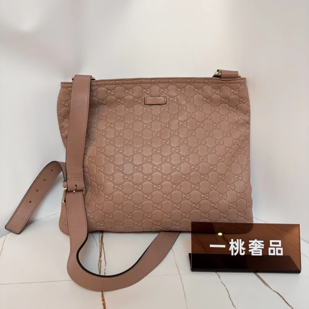 95新 GUCCI/古驰 一桃/实际97新/古驰 全皮压印公文包