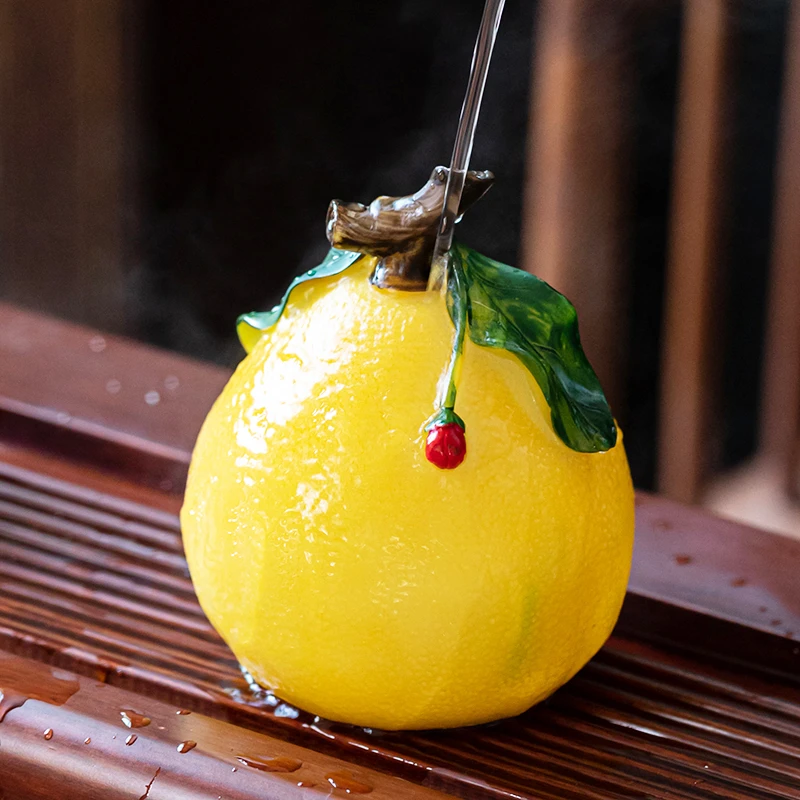 个性变色柚子创意茶宠柚惑茶道配件可养家用客厅装饰品中式摆件