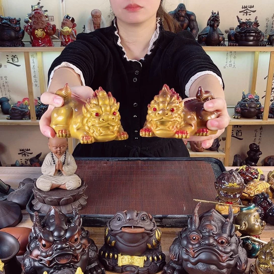 紫砂茶宠紫陶树脂茶宠摆件