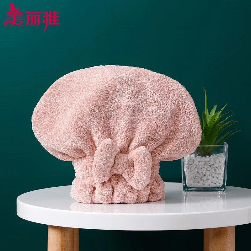 Maryya/美丽雅细绒套头干发帽蝴蝶结包头吸水透气沐浴洗澡护发巾