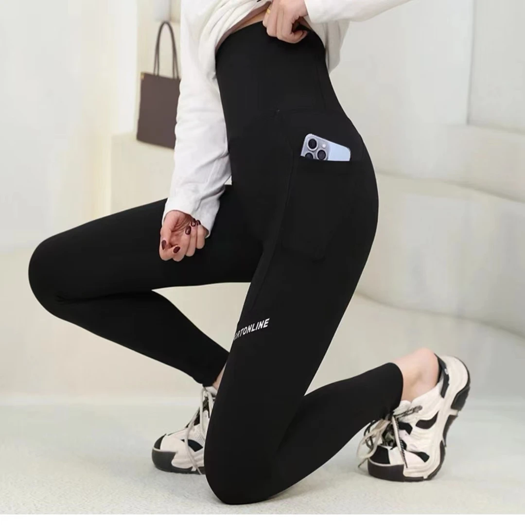 口袋款鲨鱼裤高腰收腹显瘦瑜伽裤春夏薄款打底裤603