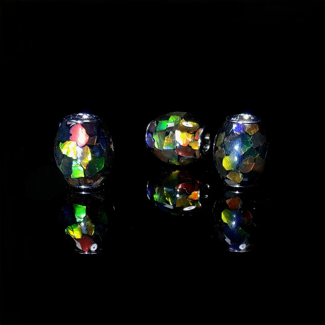 吊坠925银 斑彩桶珠吊坠【欢玺严选】-多样性发其一