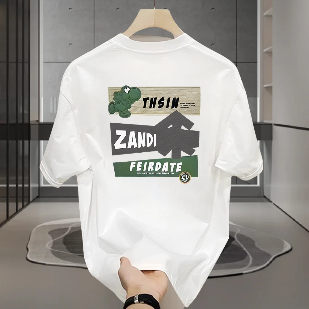 美式痞帅重磅短袖T恤青年男女款夏季ins潮牌街头宽松圆领上衣