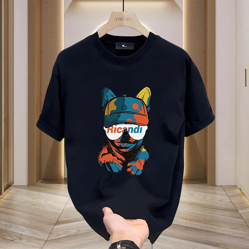 雷顿卡斯美式痞帅重磅纯棉短袖T恤青年男女款夏季ins潮牌圆领上衣