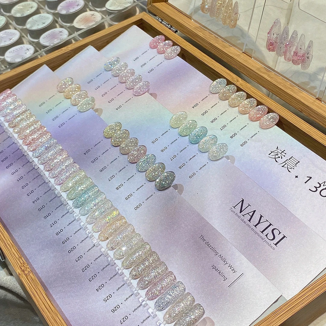 娜逸丝nayisi美博会新品30色凌晨碎钻美甲店甲油胶