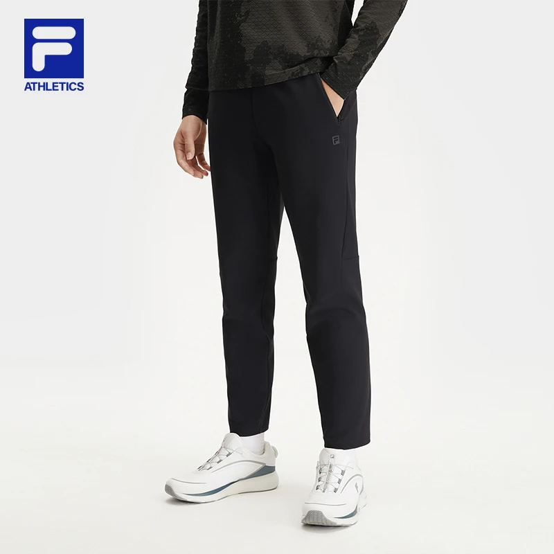 FILA斐乐男装针织长裤2025春季新款休闲运动风细带长裤A11M441613