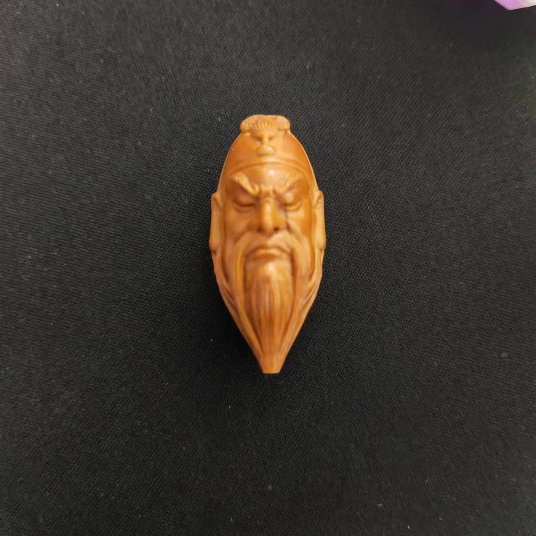 识艺精品核雕—关公单籽—手工橄榄核雕