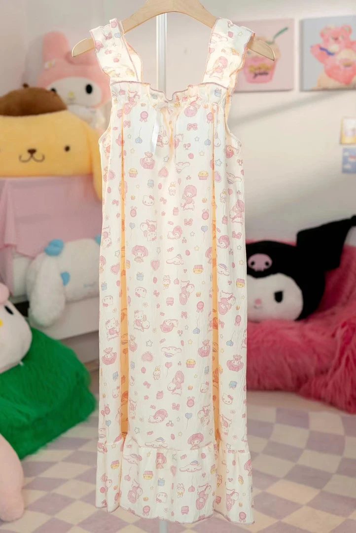 【云朵棉】游乐园派对睡衣女夏季吊带睡裙卡通可爱少女连衣裙可外穿