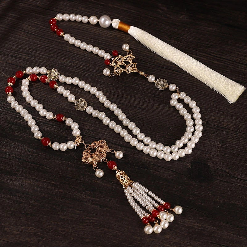 合金琉璃项链 汉服古风璎珞流苏国风日常复古百搭明制项链背云